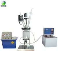 Lab plášťom sklo reaktora, 5L dvojvrstvové sklo reaktora Čína dodávatelia